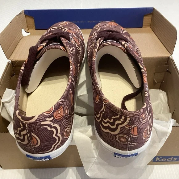 Keds Champion Burgundy Organic Canvas Ripple Sneakers Size 9 WF65428 - Picture 4 of 8